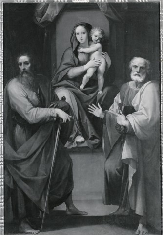 Sotheby's — Cesari Giuseppe - sec. XVII - Madonna con Bambino in trono tra san Paolo e san Pietro — insieme